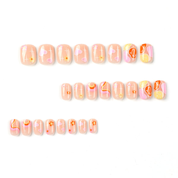 12 Sizes-24 Pcs Press On Nails JP2610