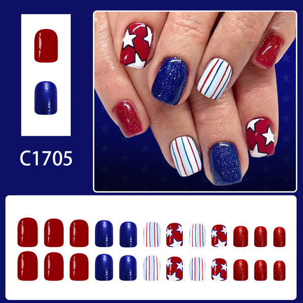 12 Sizes-24 Pcs Press On Nails C1705