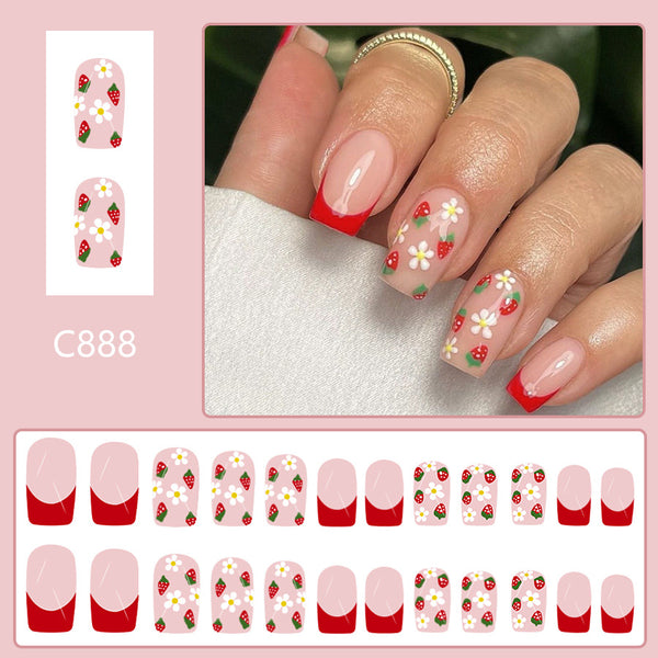 12 Sizes-24 Pcs Press On Nails C888