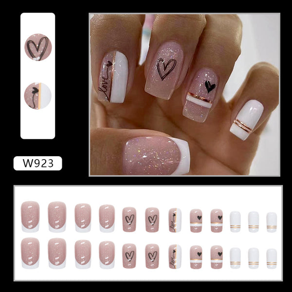 12 Sizes-24 Pcs Press On Nails W923