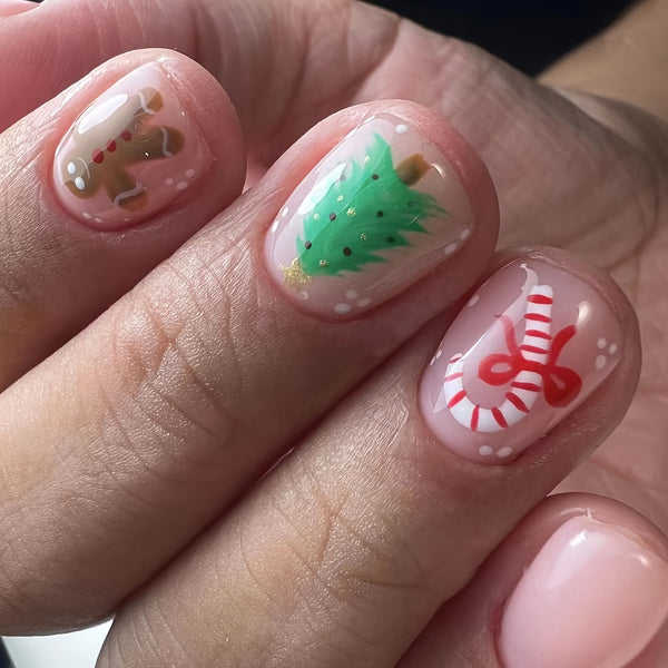 12 Sizes-24 Pcs Press On Nails C049