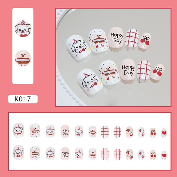 12 Sizes-24 Pcs Press On Nails K017