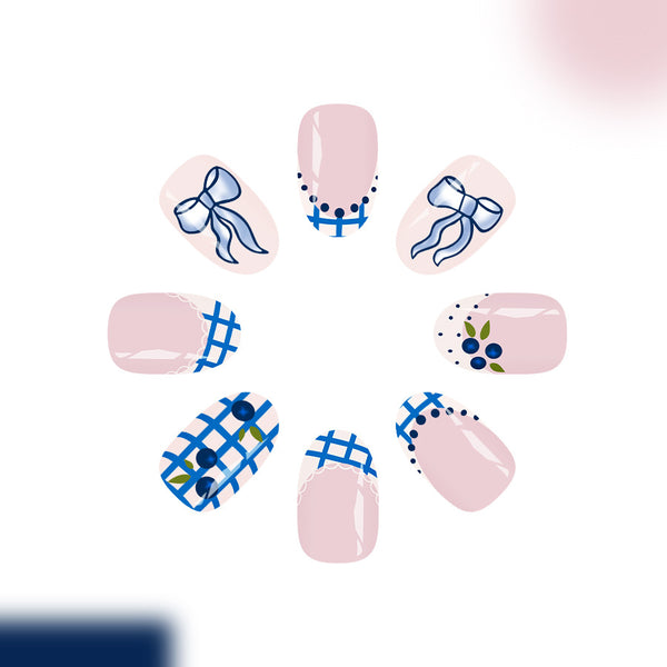 12 Sizes-24 Pcs Press On Nails C1383