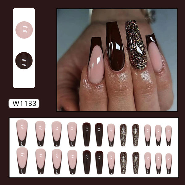 12 Sizes-24 Pcs Press On Nails W1133