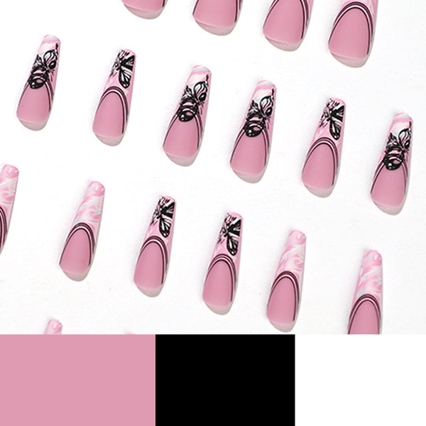 12 Sizes-24 Pcs Press On Nails JP1677