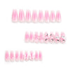 French Glossy Long Ombre Pink Square Press on Nails