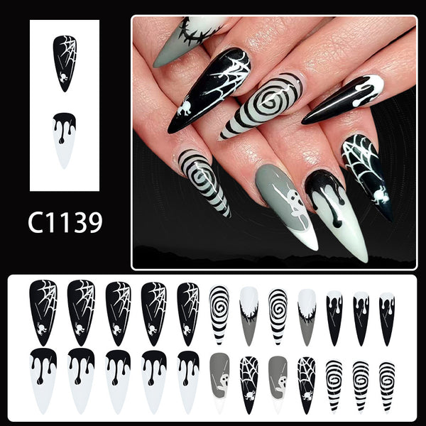 12 Sizes-24 Pcs Press On Nails C1139