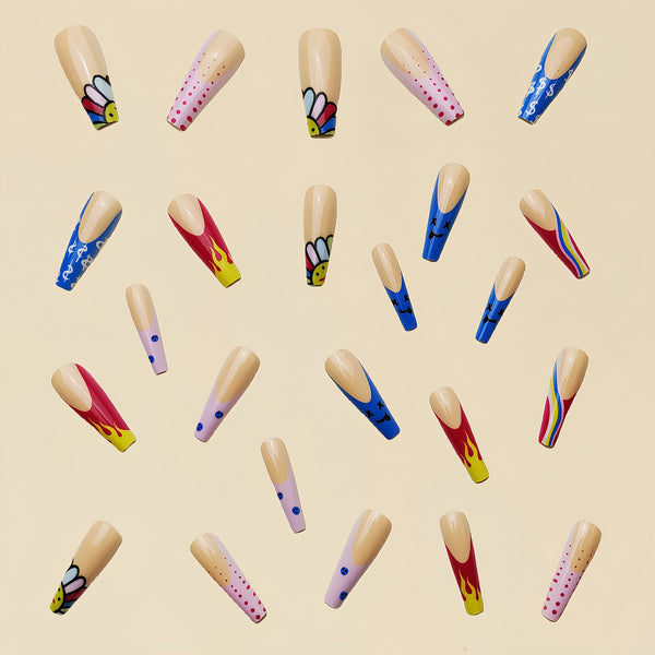 12 Sizes-24 Pcs Press On Nails Y092