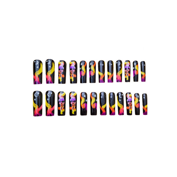12 Sizes-24 Pcs Press On Nails Y193