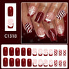 12 Sizes-24 Pcs Press On Nails C1318
