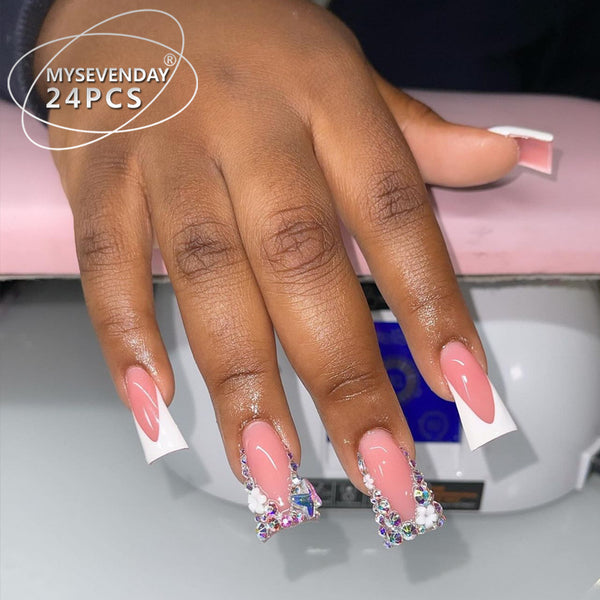 12 Sizes-24 Pcs Press On Nails BZ1417
