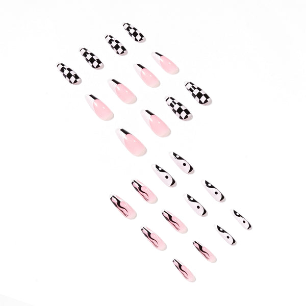 12 Sizes-24 Pcs Press On Nails JP1337