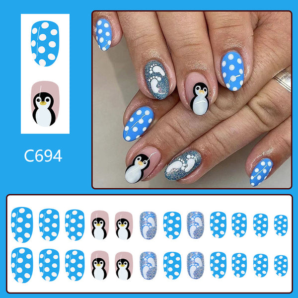 12 Sizes-24 Pcs Press On Nails C694
