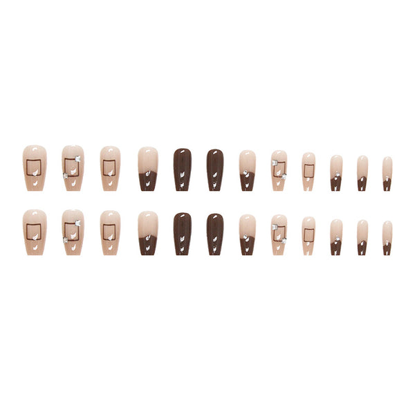 12 Sizes-24 Pcs Press On Nails Z556