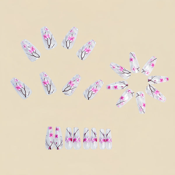 12 Sizes-24 Pcs Press On Nails Y1994