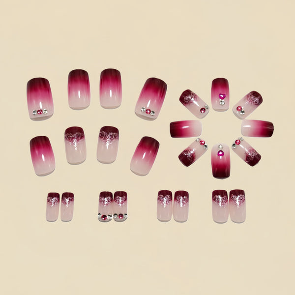 12 Sizes-24 Pcs Press On Nails Y1527
