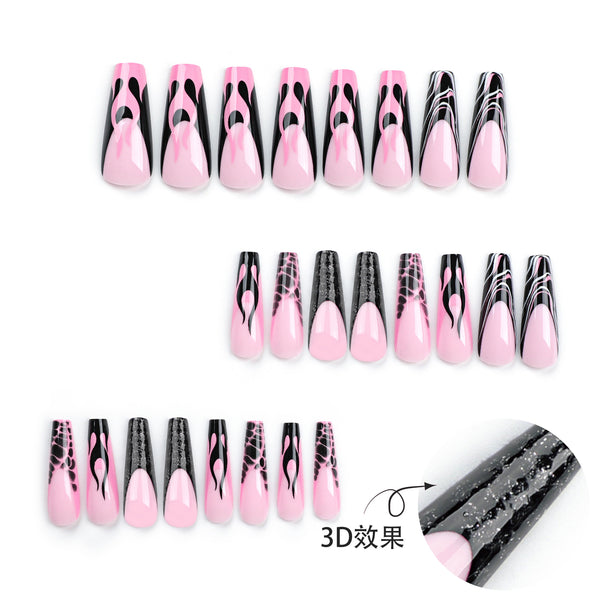 12 Sizes-24 Pcs Press On Nails JP3044