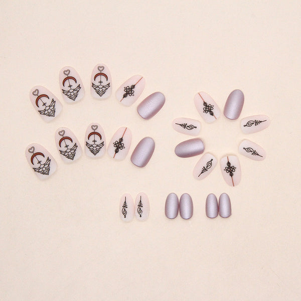 12 Sizes-24 Pcs Press On Nails W970