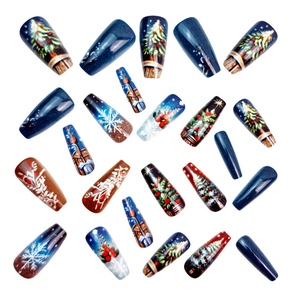 12 Sizes-24 Pcs Press On Nails Y1291