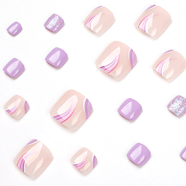 12 Sizes-24 Pcs Press On Nails JP1635