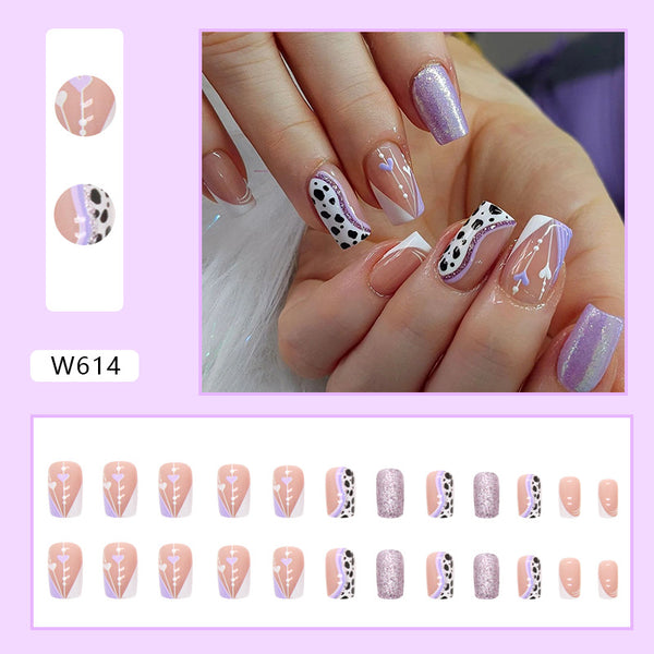 12 Sizes-24 Pcs Press On Nails W614