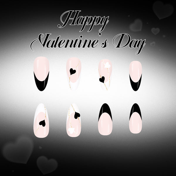 12 Sizes-24 Pcs Press On Nails C1495
