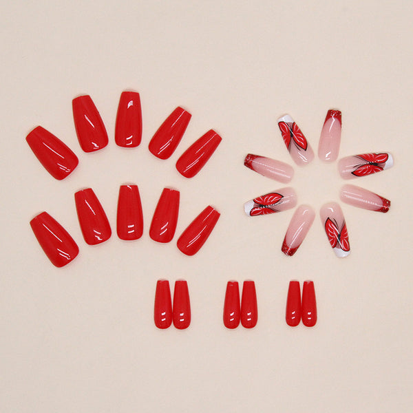 12 Sizes-24 Pcs Press On Nails W1052