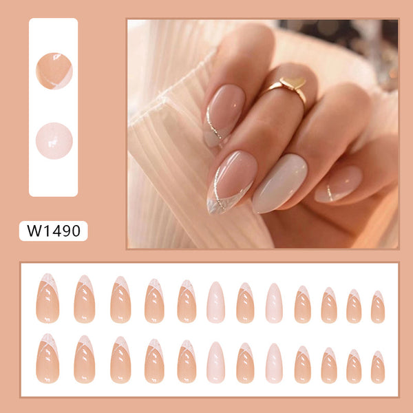 12 Sizes-24 Pcs Press On Nails W1490