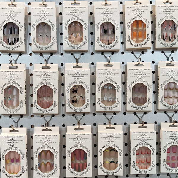 12 Sizes-24 Pcs Press On Nails random-style-with-glue