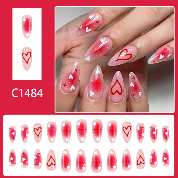 12 Sizes-24 Pcs Press On Nails C1484