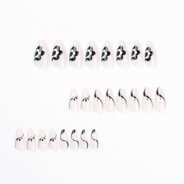 12 Sizes-24 Pcs Press On Nails JP3021