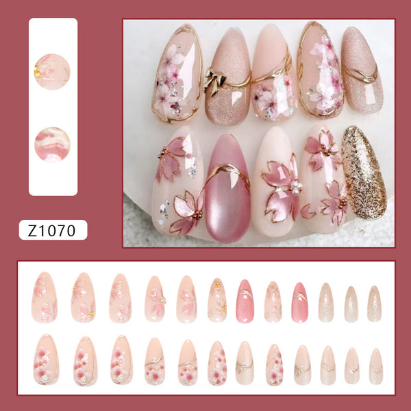 12 Sizes-24 Pcs Press On Nails Z1070
