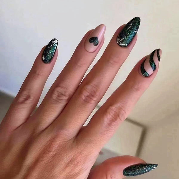12 Sizes-24 Pcs Press On Nails W1038