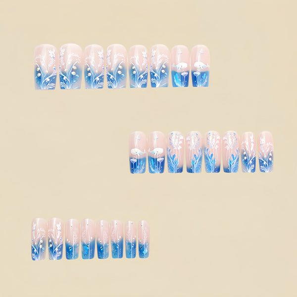 12 Sizes-24 Pcs Press On Nails Y1073
