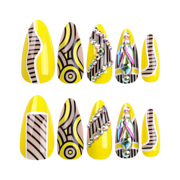 12 Sizes-24 Pcs Press On Nails JP3018