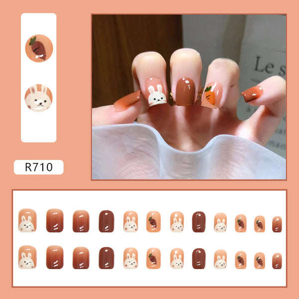 12 Sizes-24 Pcs Press On Nails R710