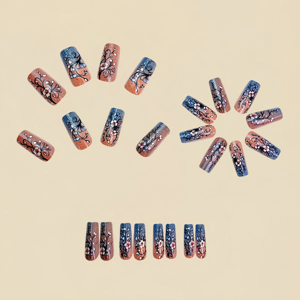 12 Sizes-24 Pcs Press On Nails Y872