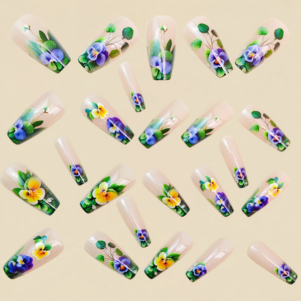 12 Sizes-24 Pcs Press On Nails Y1907