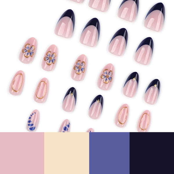 12 Sizes-24 Pcs Press On Nails JP4378