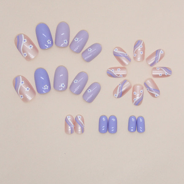 12 Sizes-24 Pcs Press On Nails W1125