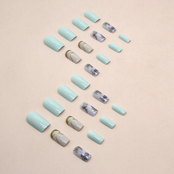 12 Sizes-24 Pcs Press On Nails W1377
