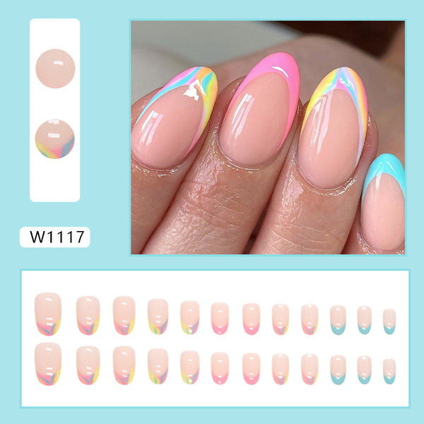 12 Sizes-24 Pcs Press On Nails W1117