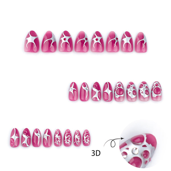 12 Sizes-24 Pcs Press On Nails JP3559