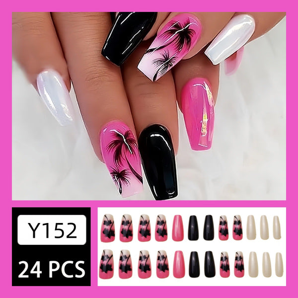 12 Sizes-24 Pcs Press On Nails Y152