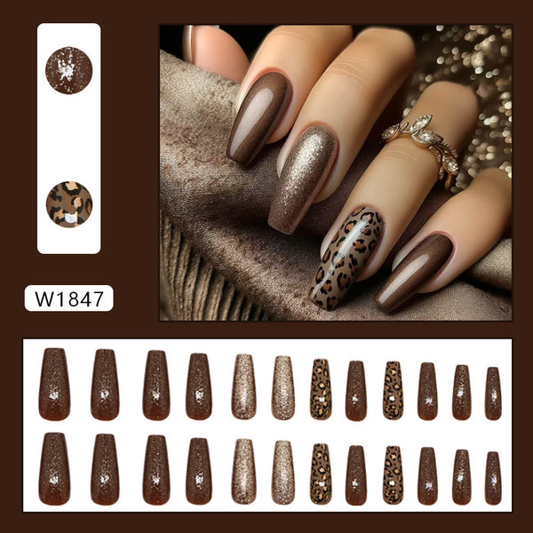 12 Sizes-24 Pcs Press On Nails W1847