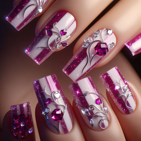 12 Sizes-24 Pcs Press On Nails Y1885