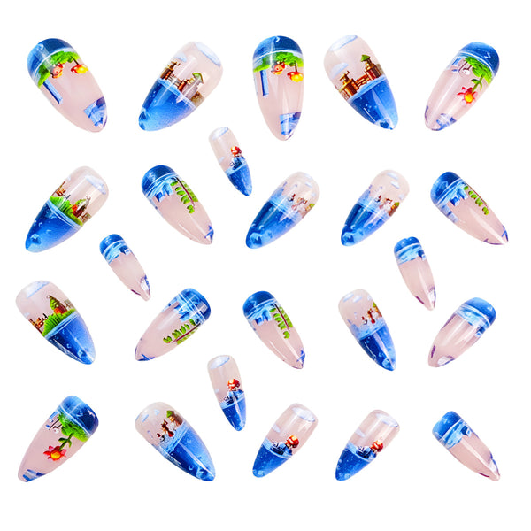 12 Sizes-24 Pcs Press On Nails Y792