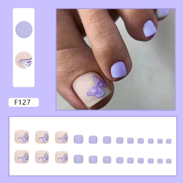 12 Sizes-24 Pcs Press On Nails F127