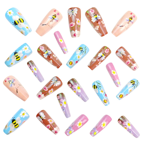 12 Sizes-24 Pcs Press On Nails Y1025