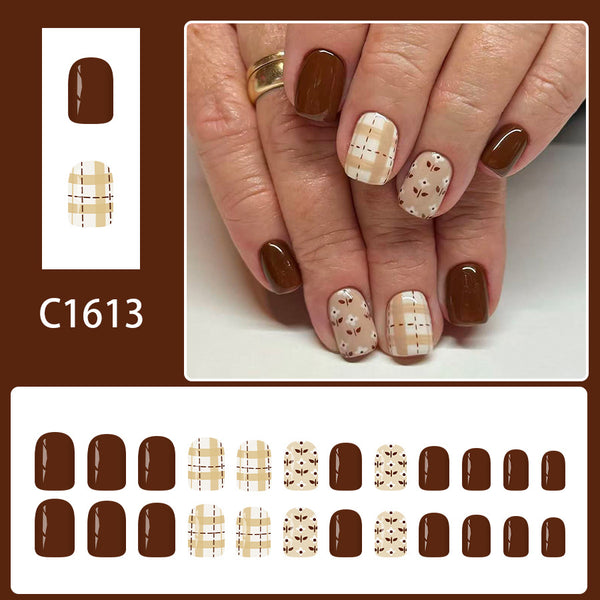 12 Sizes-24 Pcs Press On Nails C1613